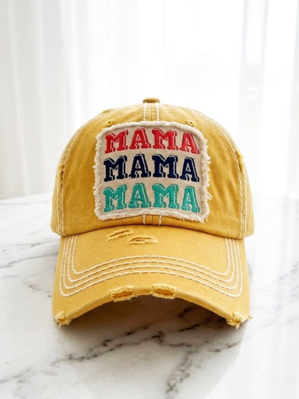 Ladies Yellow Mama Mama Mama Baseball Hat